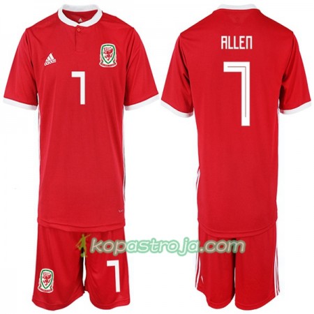 Billiga Fotbollströjor Wales ALLEN 7 Barn Hemma tröja 2018/19 Kortärmad